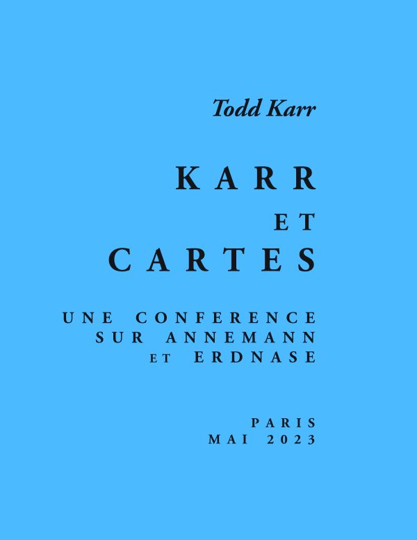 Karr et Cartes 2023 Lecture Notes in French